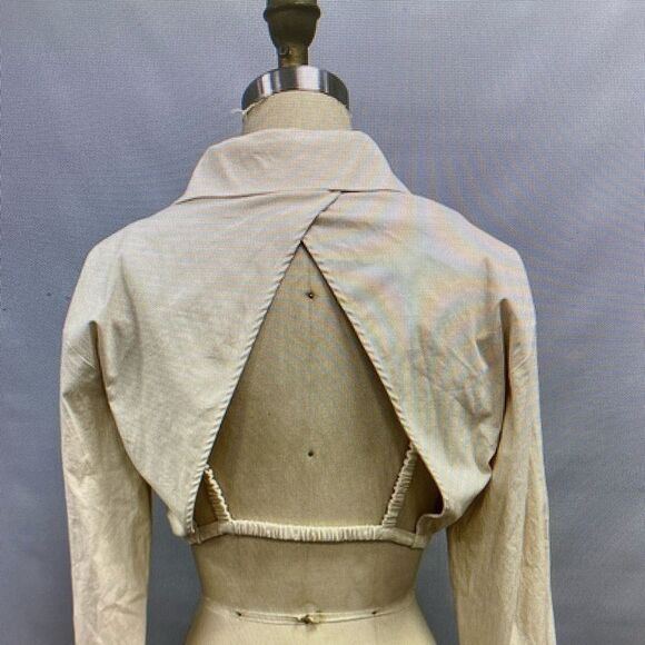 Emory park blouse short beige long-sleeved .NEW - Picture 3 of 11